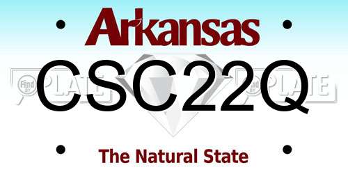 CSC22Q Arkansas License Plate