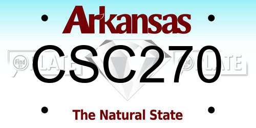 CSC270 Arkansas License Plate