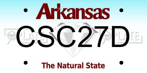 CSC27D Arkansas License Plate