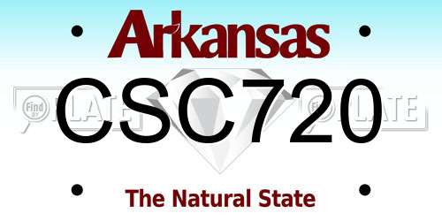 CSC720 Arkansas License Plate