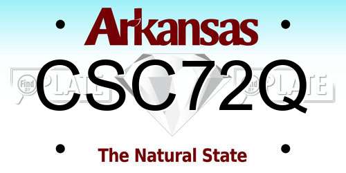 CSC72Q Arkansas License Plate