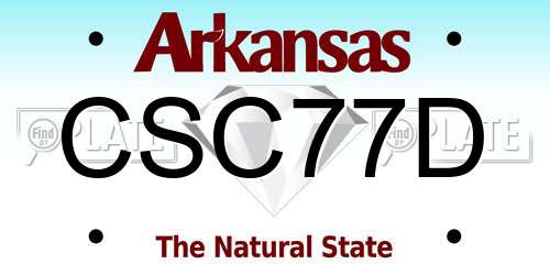 CSC77D Arkansas License Plate