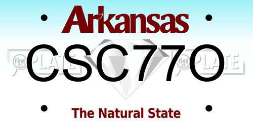 CSC77O Arkansas License Plate