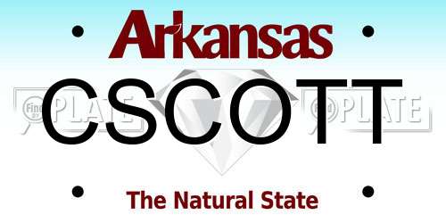 CSCOTT Arkansas License Plate