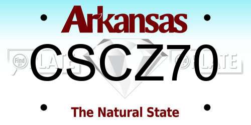 CSCZ70 Arkansas License Plate