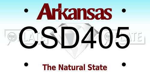 CSD405 Arkansas License Plate