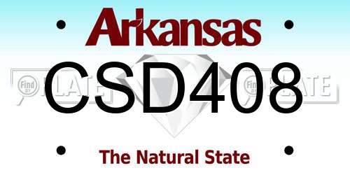 CSD408 Arkansas License Plate