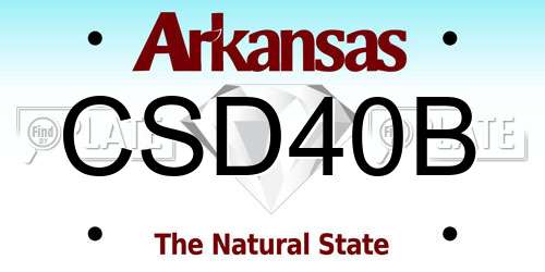 CSD40B Arkansas License Plate