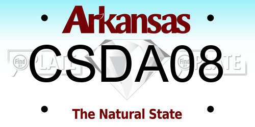 CSDA08 Arkansas License Plate
