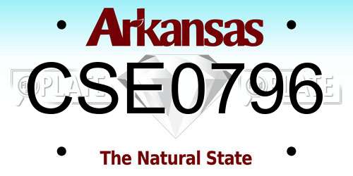CSE0796 Arkansas License Plate