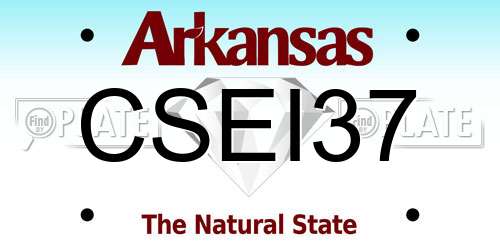 CSEI37 Arkansas License Plate