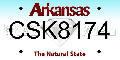 CSK8174 Arkansas License Plate