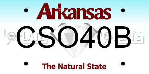 CSO40B Arkansas License Plate