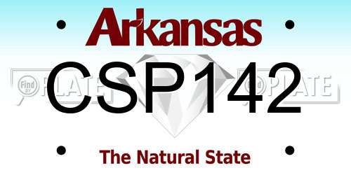 CSP142 Arkansas License Plate