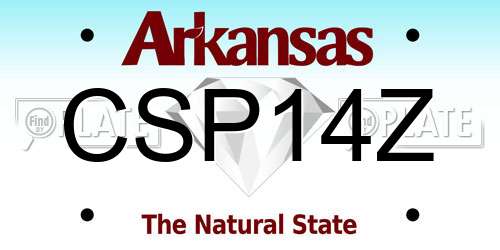 CSP14Z Arkansas License Plate