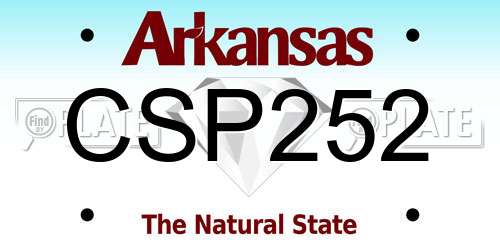 CSP252 Arkansas License Plate