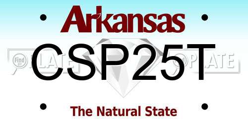 CSP25T Arkansas License Plate