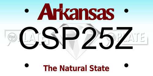 CSP25Z Arkansas License Plate