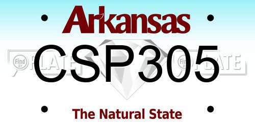 CSP305 Arkansas License Plate