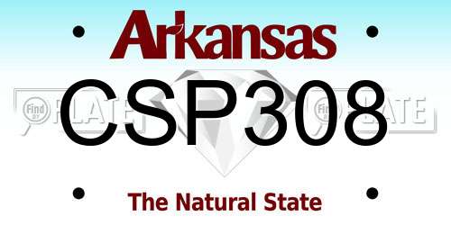 CSP308 Arkansas License Plate