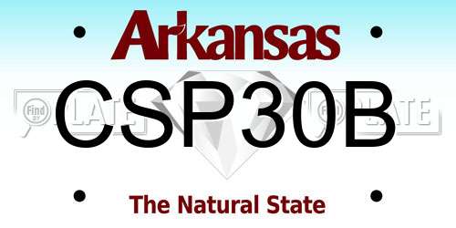 CSP30B Arkansas License Plate