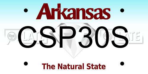 CSP30S Arkansas License Plate