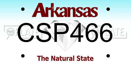CSP466 Arkansas License Plate