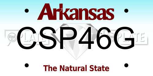 CSP46G Arkansas License Plate
