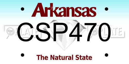 CSP470 Arkansas License Plate