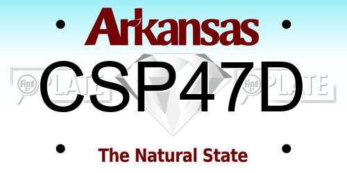 CSP47D Arkansas License Plate