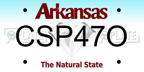 CSP47O Arkansas License Plate