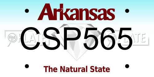 CSP565 Arkansas License Plate