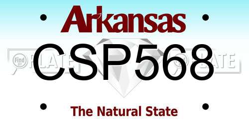 CSP568 Arkansas License Plate