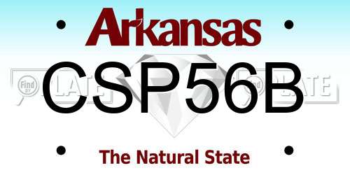 CSP56B Arkansas License Plate