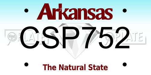 CSP752 Arkansas License Plate