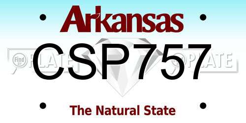 CSP757 Arkansas License Plate