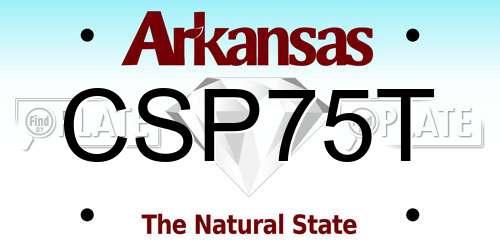 CSP75T Arkansas License Plate