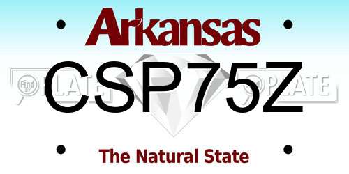 CSP75Z Arkansas License Plate