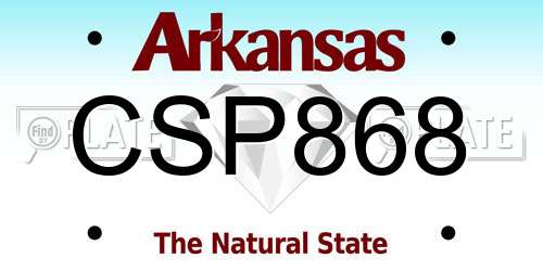 CSP868 Arkansas License Plate