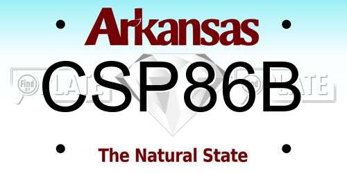 CSP86B Arkansas License Plate