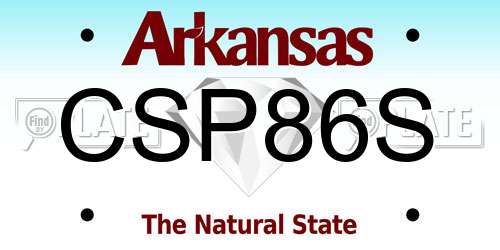 CSP86S Arkansas License Plate