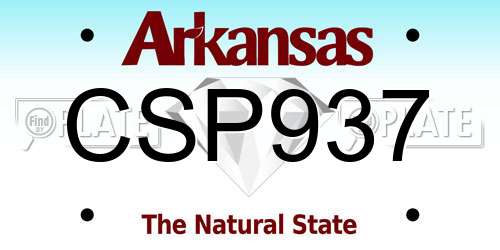 CSP937 Arkansas License Plate