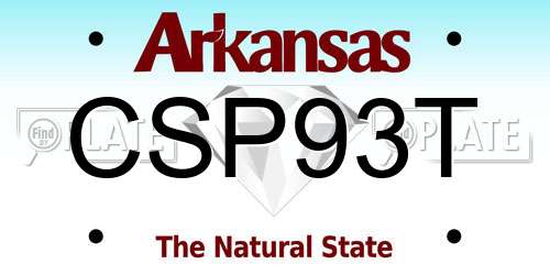 CSP93T Arkansas License Plate