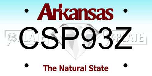 CSP93Z Arkansas License Plate