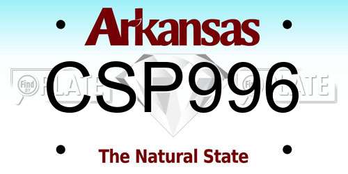 CSP996 Arkansas License Plate