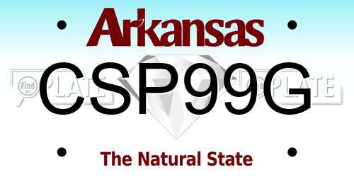 CSP99G Arkansas License Plate