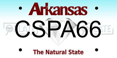 CSPA66 Arkansas License Plate
