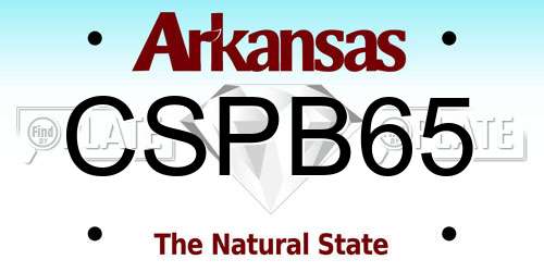 CSPB65 Arkansas License Plate