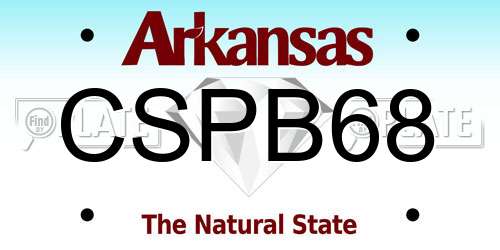 CSPB68 Arkansas License Plate