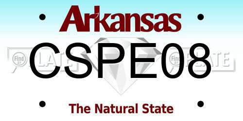 CSPE08 Arkansas License Plate